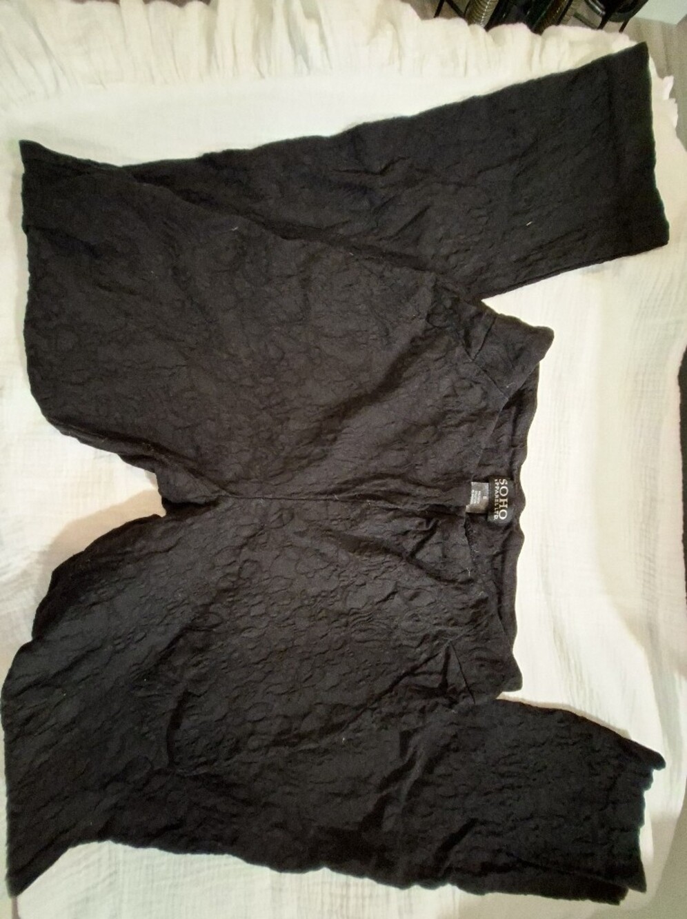 Soho Black Rugged Texture Pants/leggins